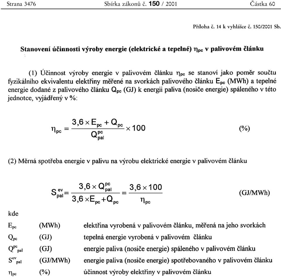 150 /2001 CÏ aâstka 60