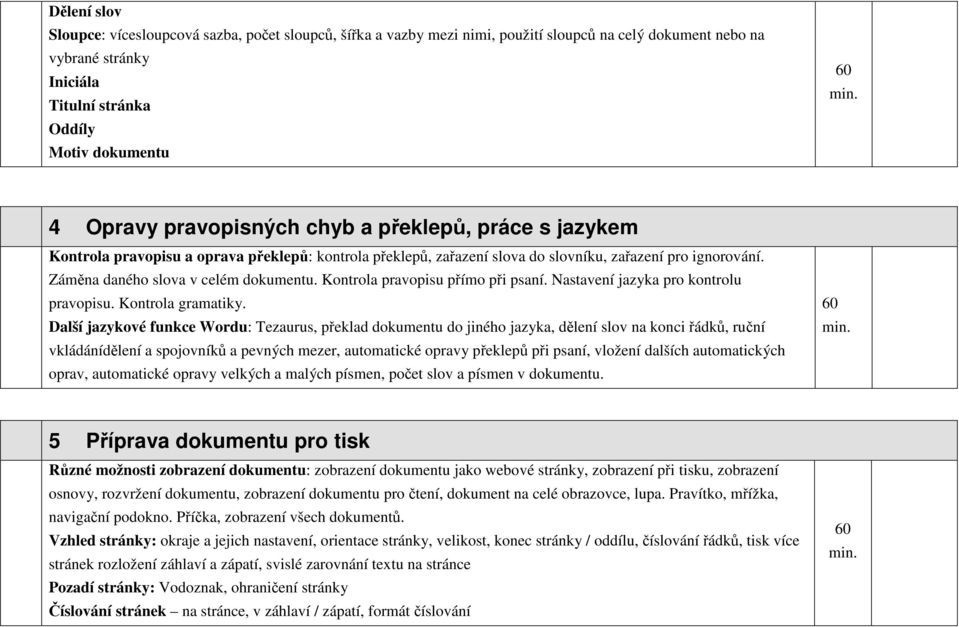 Kontrola pravopisu přímo při psaní. Nastavení jazyka pro kontrolu pravopisu. Kontrola gramatiky.