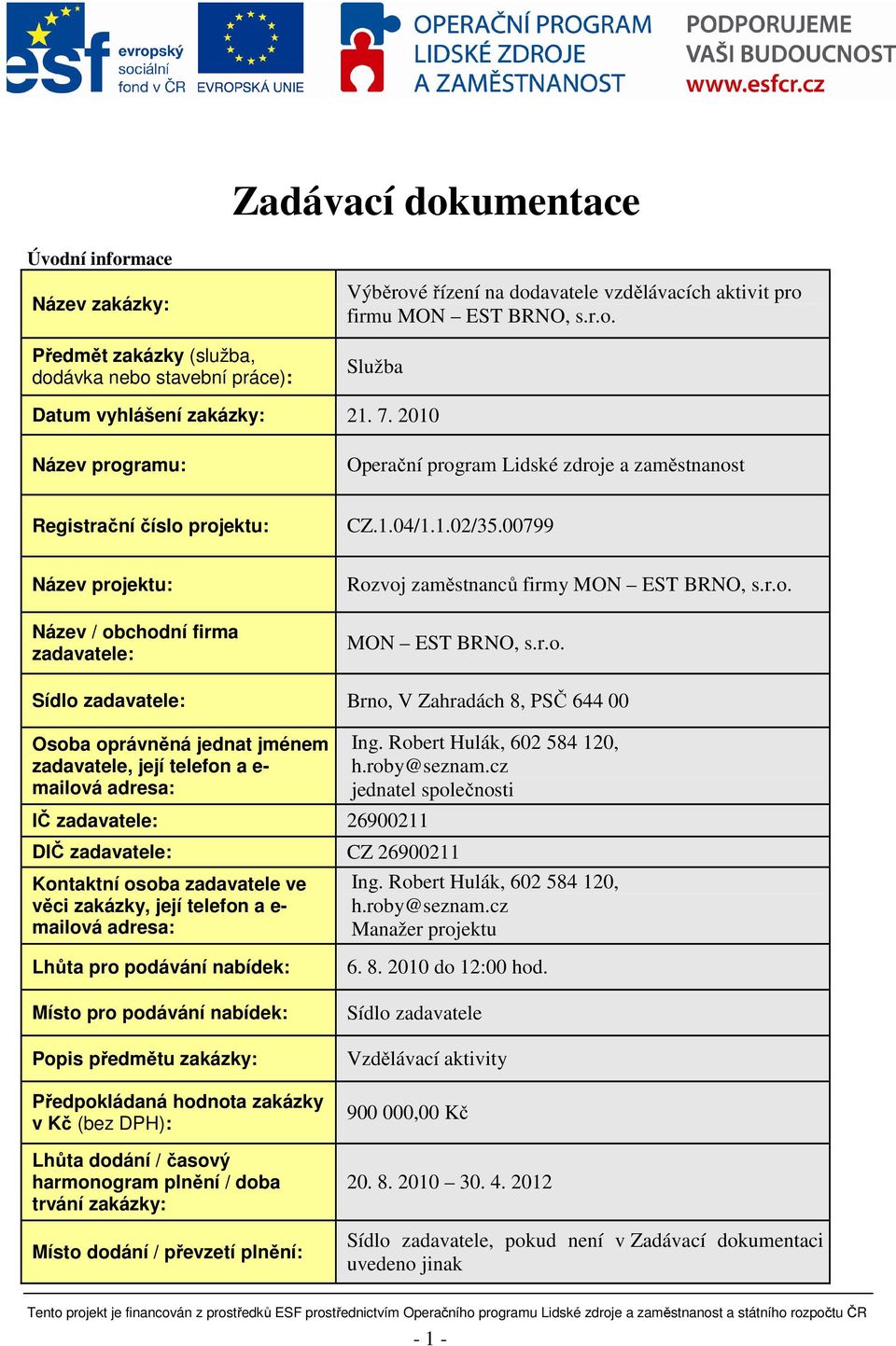 00799 Název proj