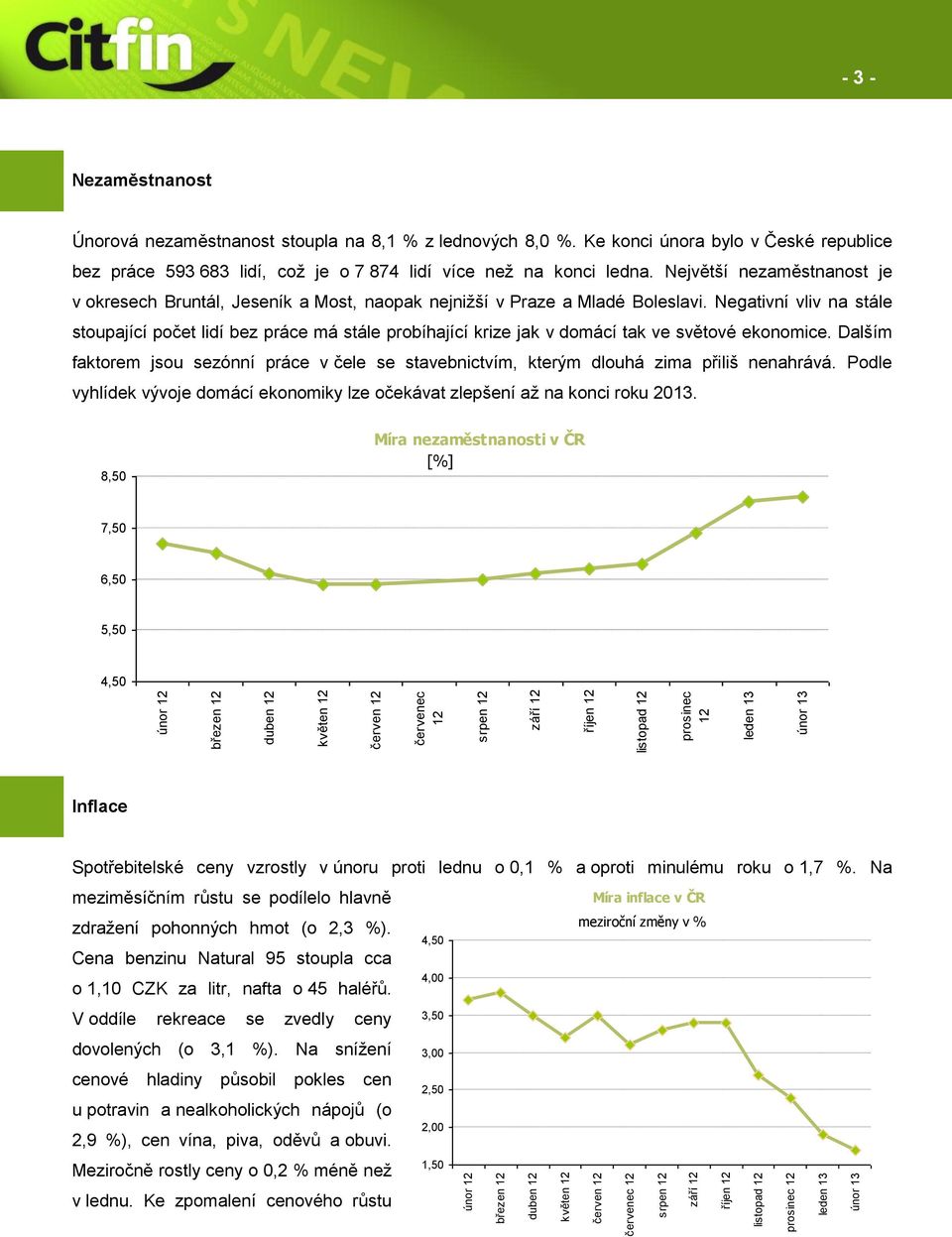 Ke konci února bylo v České republice bez práce 593 683 lidí, což je o 7 874 lidí více než na konci ledna.