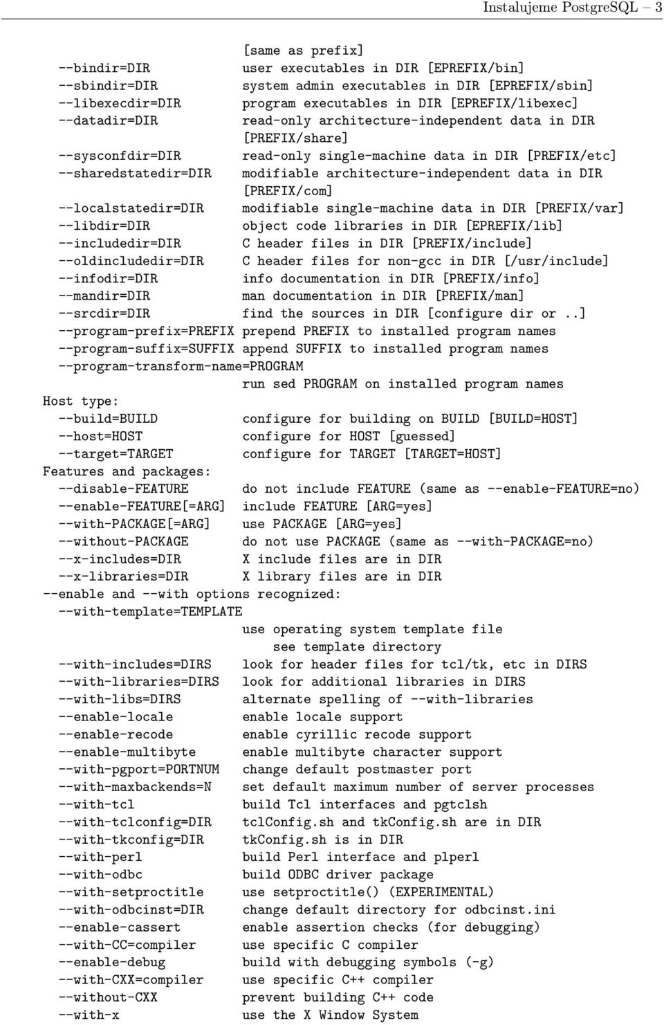architecture-independent data in DIR [PREFIX/com] --localstatedir=dir modifiable single-machine data in DIR [PREFIX/var] --libdir=dir object code libraries in DIR [EPREFIX/lib] --includedir=dir C