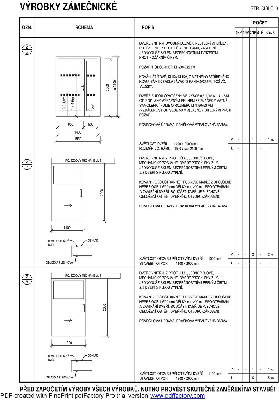 DVEŘE BUDOU OAŘENY VE VÝŠCE 0,8,0M A,4,6 M OD ODAHY VÝRANÝM RUHEM E NAČEK MANÉ SAMOEÍCÍ FOIE O ROMĚRU MIN. 50x50 MM (VDÁENOS OD SEBE 50 MM) JASNĚ VIDIENÝMI ROI OADÍ.