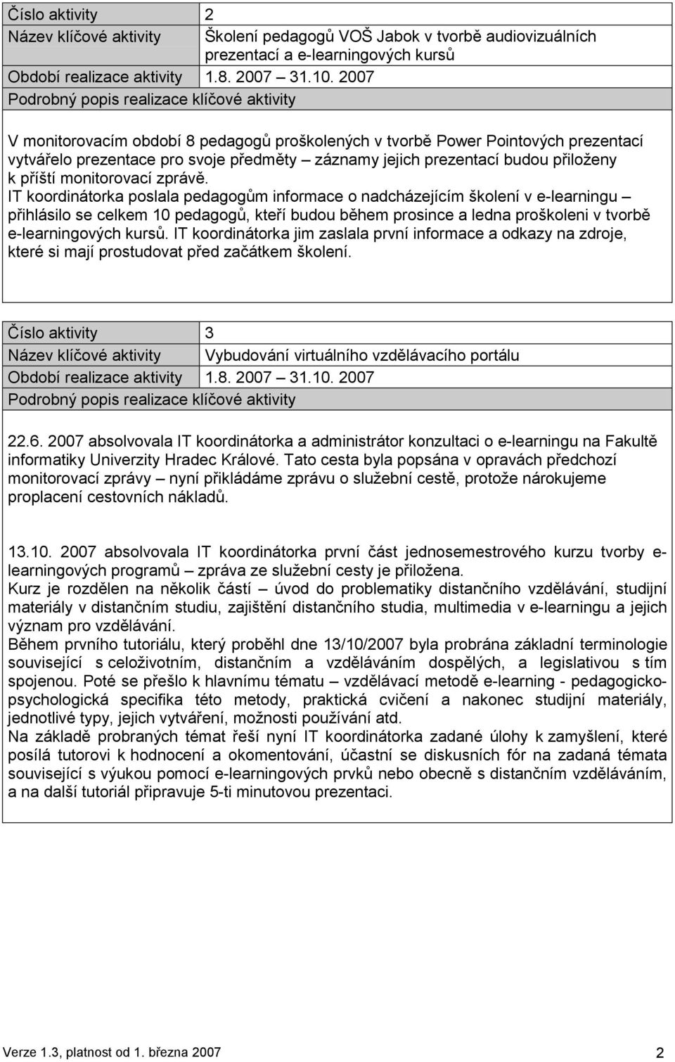 IT koordinátorka poslala pedagogům informace o nadcházejícím školení v e-learningu přihlásilo se celkem 10 pedagogů, kteří budou během prosince a ledna proškoleni v tvorbě e-learningových kursů.