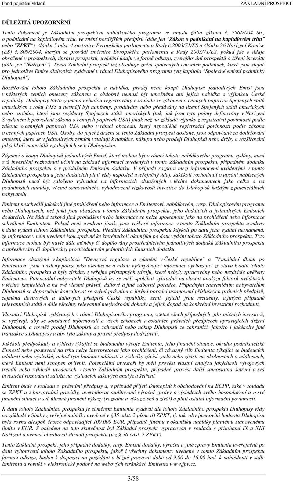 2003/71/es a článku 26 Nařízení Komise (ES) č.