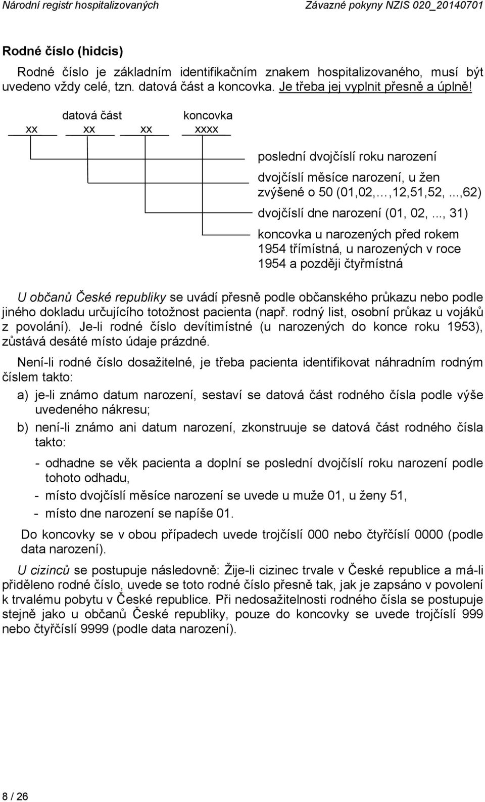 ..,62) dvojčíslí dne narození (01, 02,.