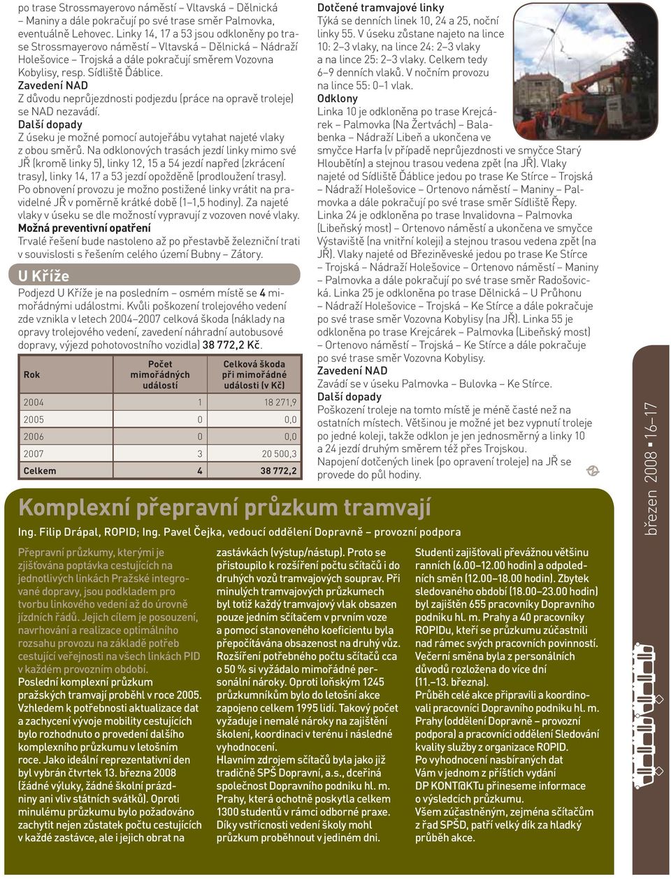 Zavedení NAD Z důvodu neprůjezdnosti podjezdu (práce na opravě troleje) se NAD nezavádí. Další dopady Z úseku je možné pomocí autojeřábu vytahat najeté vlaky z obou směrů.