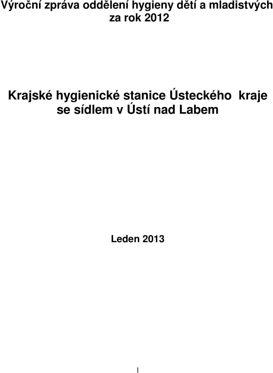 hygienické stanice Ústeckého kraje