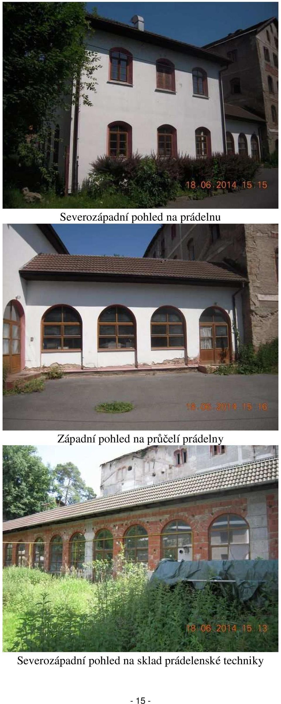 průčelí prádelny  sklad