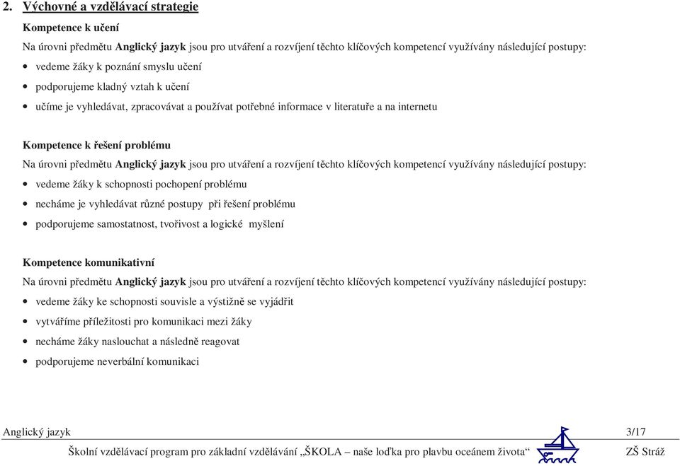 jsou pro utváření a rozvíjení těchto klíčových kompetencí využívány následující postupy: vedeme žáky k schopnosti pochopení problému necháme je vyhledávat různé postupy při řešení problému