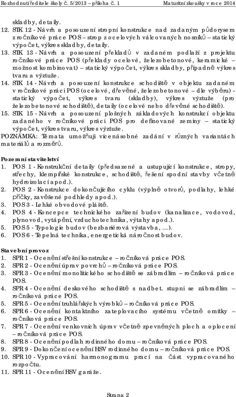 tvaru a výztuže. 14.