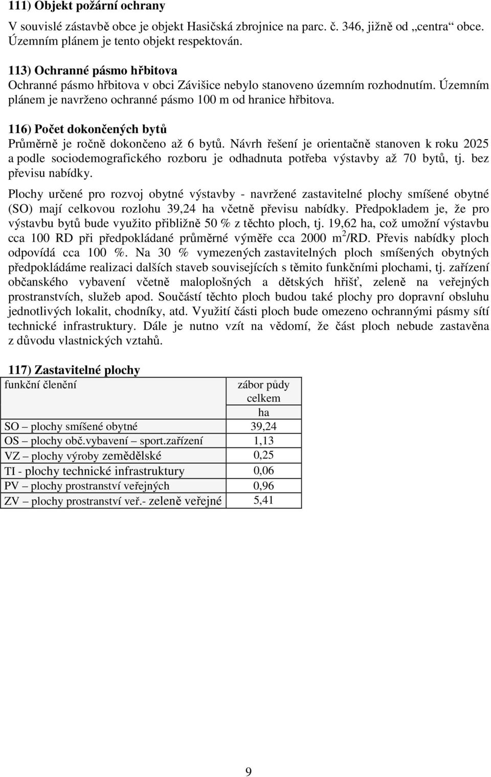 116) Počet dokončených bytů Průměrně je ročně dokončeno až 6 bytů. Návrh řešení je orientačně stanoven k roku 2025 a podle sociodemografického rozboru je odhadnuta potřeba výstavby až 70 bytů, tj.