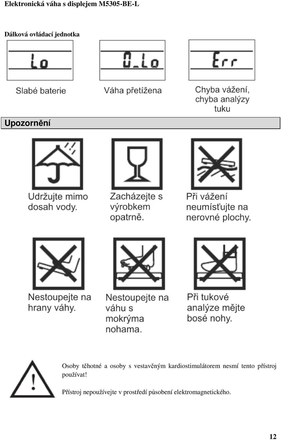 kardiostimulátorem nesmí tento přístroj