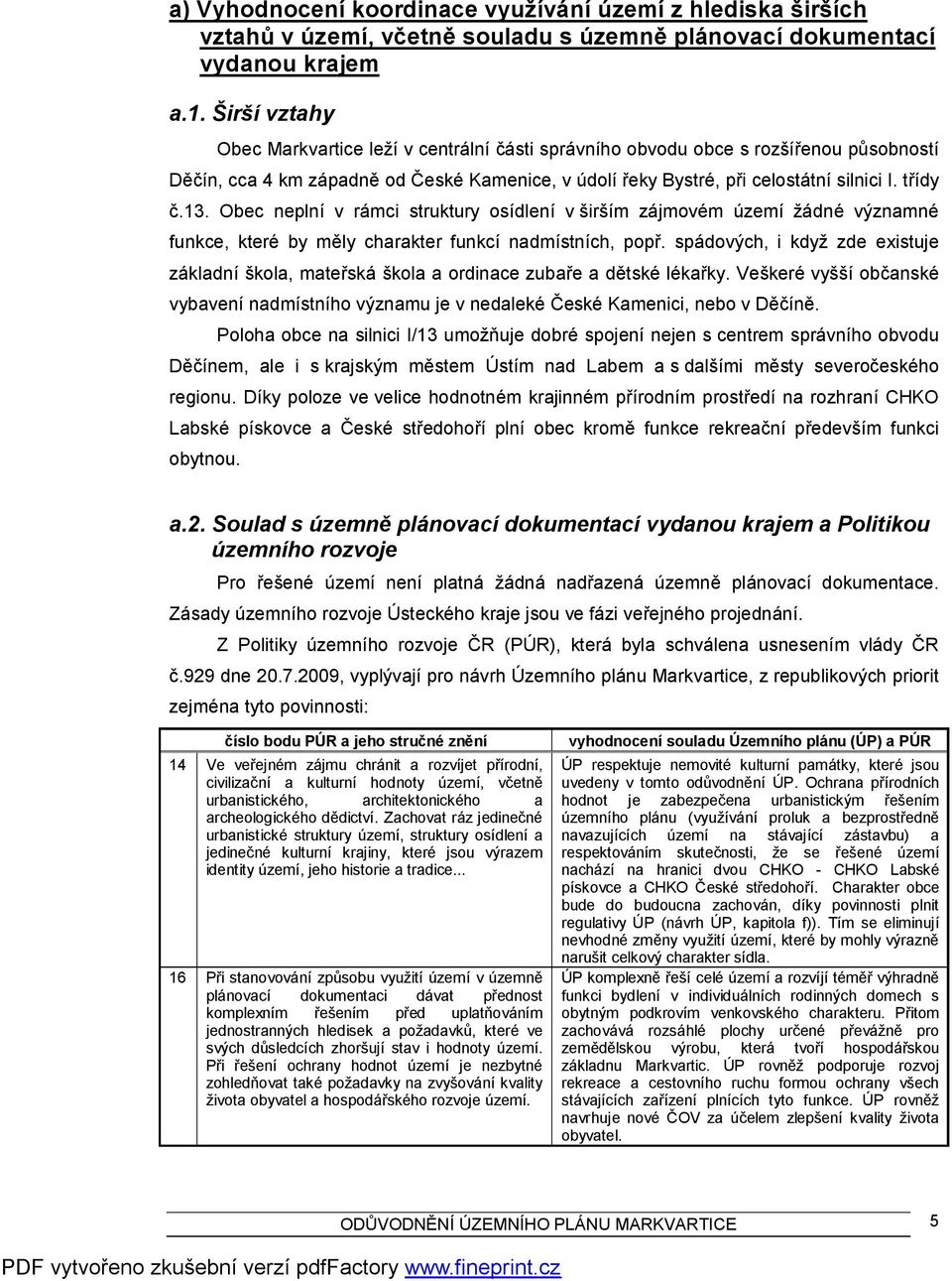 Obec neplní v rámci struktury osídlení v širším zájmovém území žádné významné funkce, které by měly charakter funkcí nadmístních, popř.