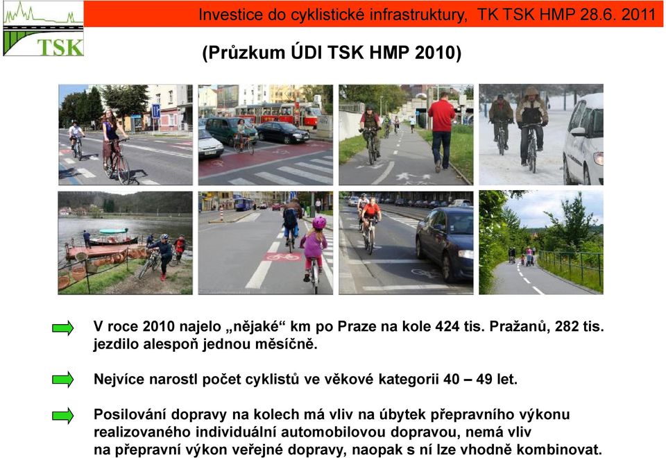 Nejvíce narostl počet cyklistů ve věkové kategorii 40 49 let.