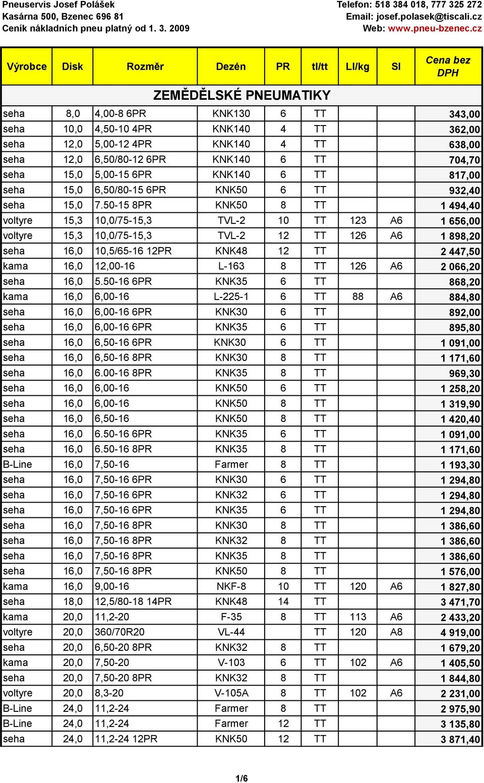 50-15 8PR KNK50 8 TT 0 0 1 494,40 voltyre 15,3 10,0/75-15,3 TVL-2 10 TT 123 A6 1 656,00 voltyre 15,3 10,0/75-15,3 TVL-2 12 TT 126 A6 1 898,20 seha 16,0 10,5/65-16 12PR KNK48 12 TT 0 0 2 447,50 kama