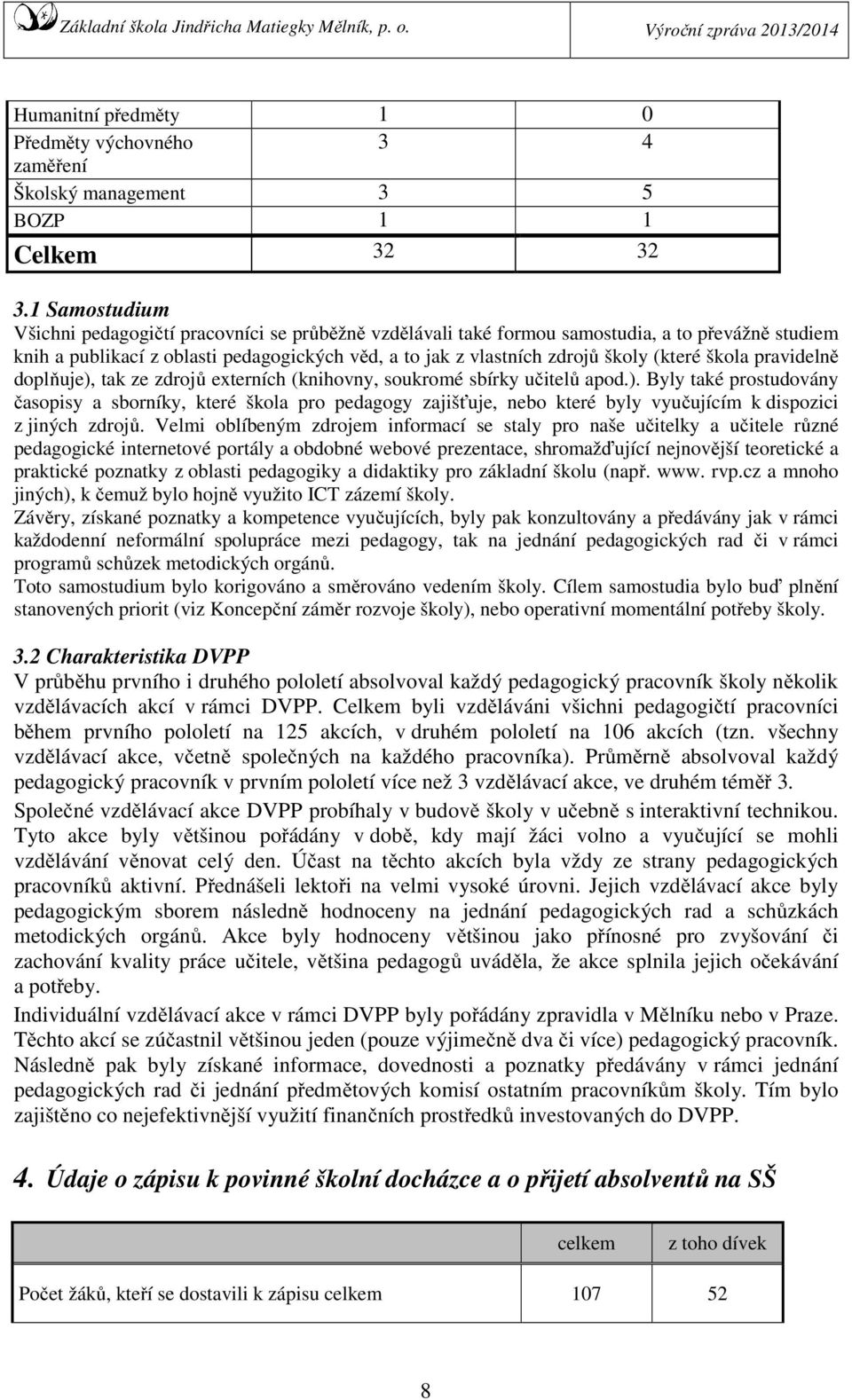 (které škola pravidelně doplňuje), tak ze zdrojů externích (knihovny, soukromé sbírky učitelů apod.). Byly také prostudovány časopisy a sborníky, které škola pro pedagogy zajišťuje, nebo které byly vyučujícím k dispozici z jiných zdrojů.