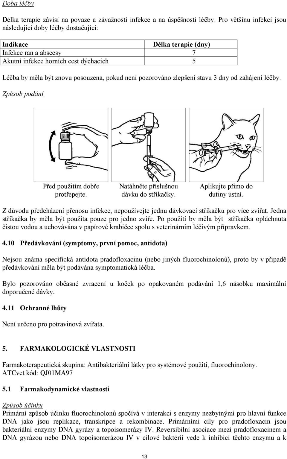 pozorováno zlepšení stavu 3 dny od zahájení léčby. Způsob podání Před použitím dobře protřepejte. Natáhněte příslušnou dávku do stříkačky. Aplikujte přímo do dutiny ústní.