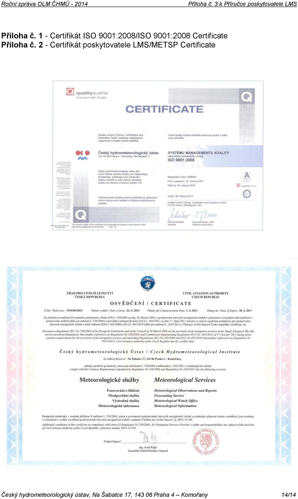 Certificate  2 - Certifikát poskytovatele LMS/METSP