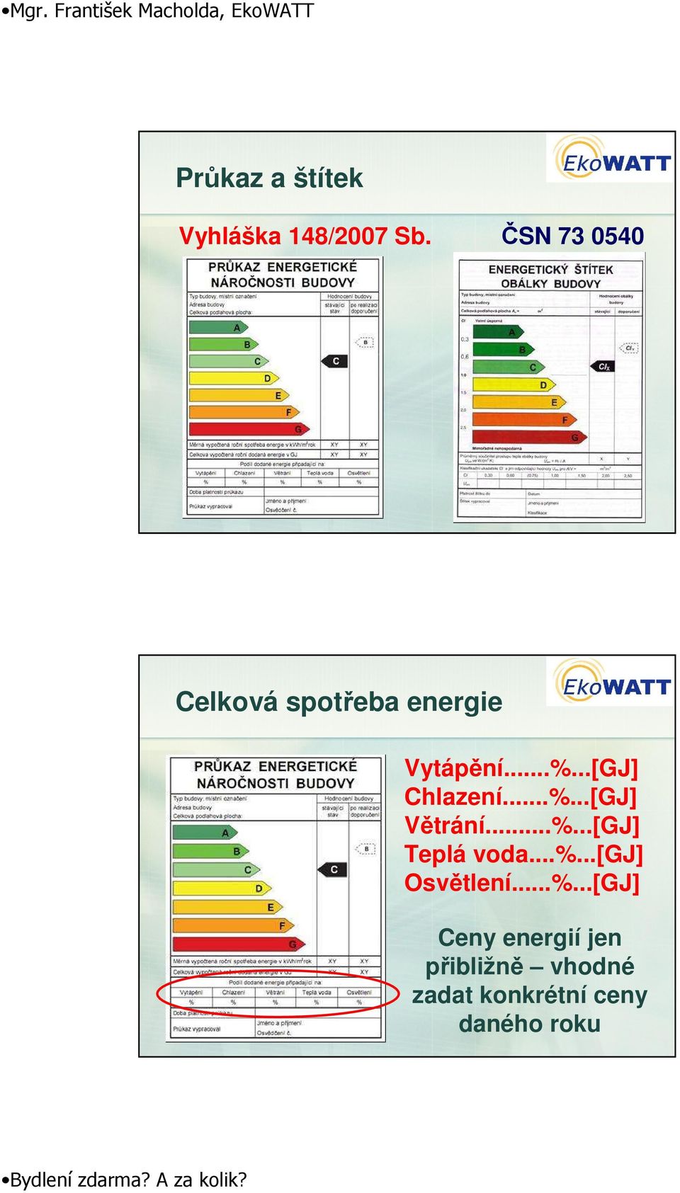 ..[GJ] Chlazení...%...[GJ] Větrání...%...[GJ] Teplá voda...%...[gj] Osvětlení.