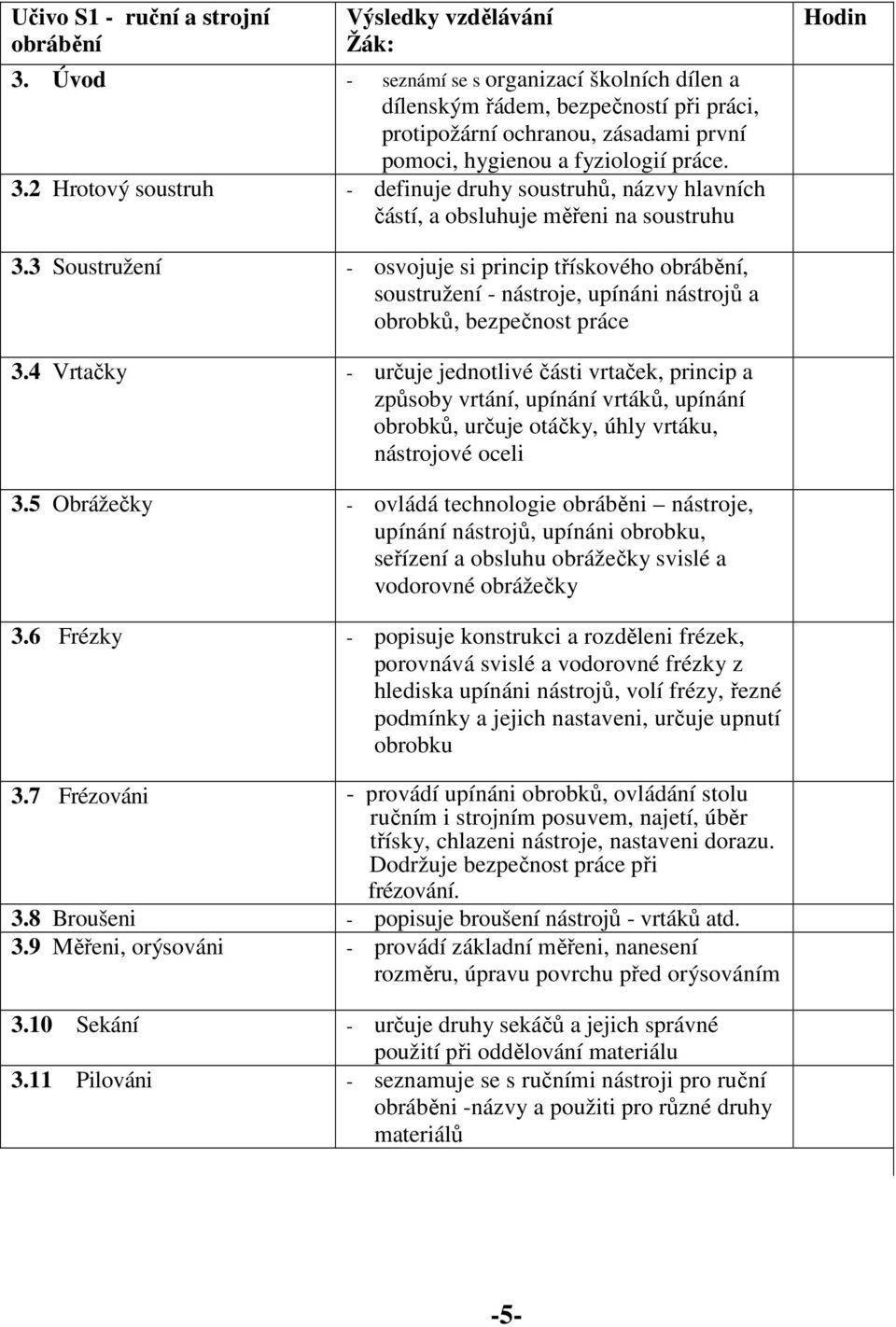 2 Hrotový soustruh - definuje druhy soustruhů, názvy hlavních částí, a obsluhuje měřeni na soustruhu 3.