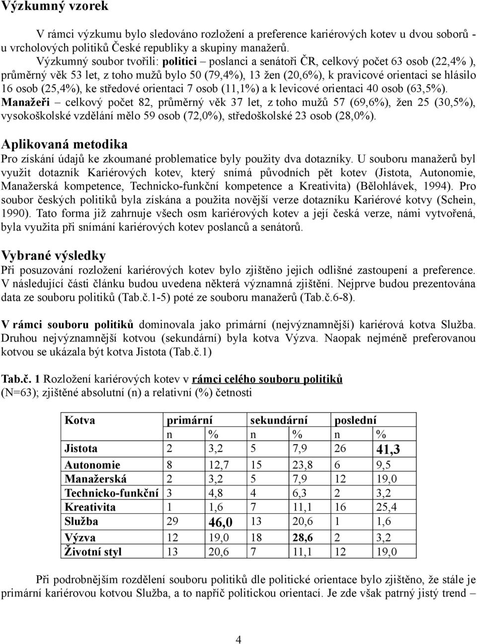 (25,4%), ke středové orientaci 7 osob (11,1%) a k levicové orientaci 40 osob (63,5%).