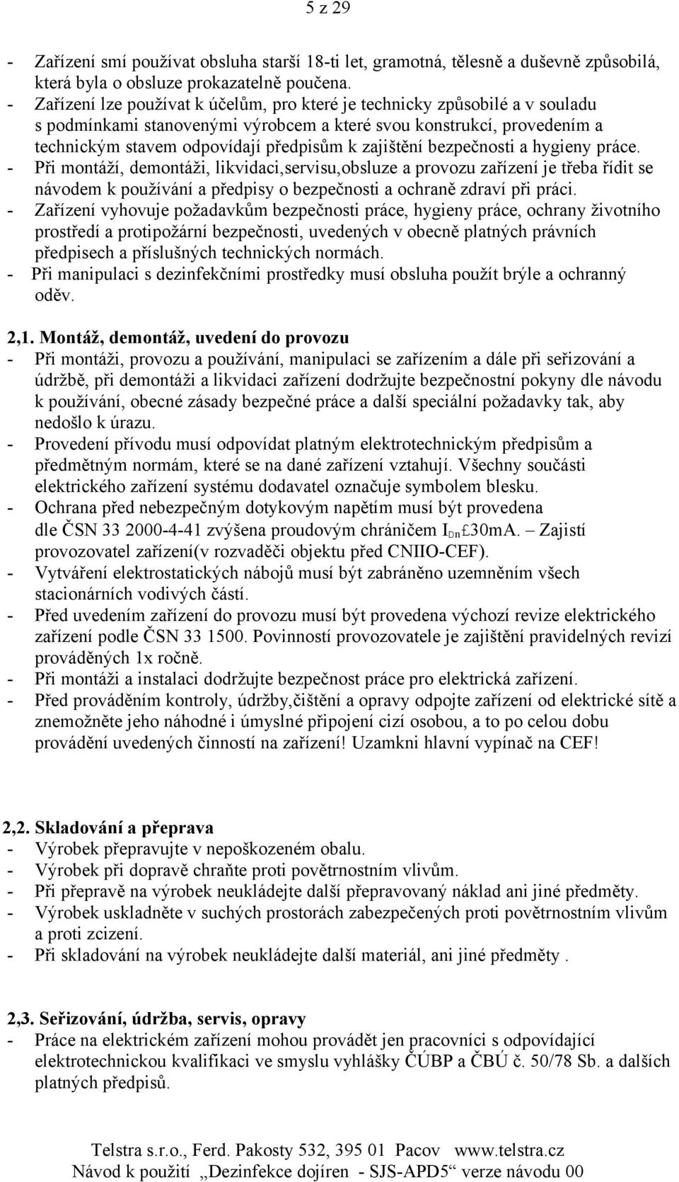 Zařízení pro dezinfekci dojíren APD5 - PDF Free Download