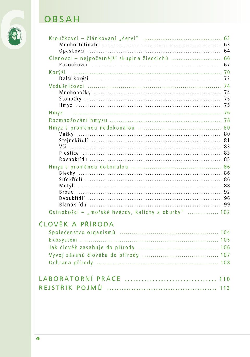 .. 85 Hmyz s proměnou d o k onal ou... 86 Blechy... 86 Síťokřídlí... 86 Motýli... 88 Brouci... 92 Dvoukřídlí... 96 Blanokřídlí... 99 Ostnok ožci mořsk é h vězd y, k a l ich y a ok urk y.