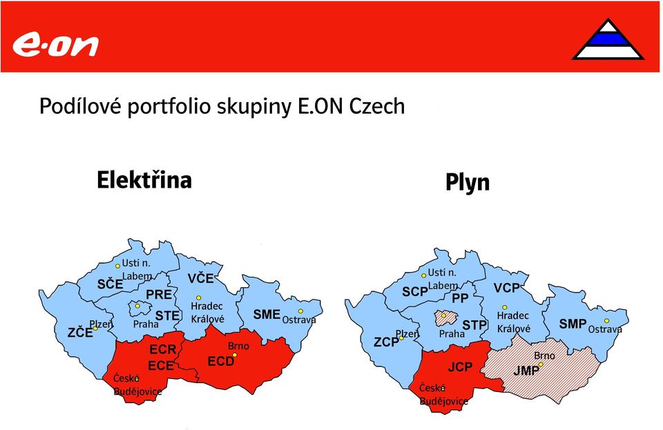 Labem SČE PRE 12,1 STE Praha ECR ECE České Budějovice VČE Hradec