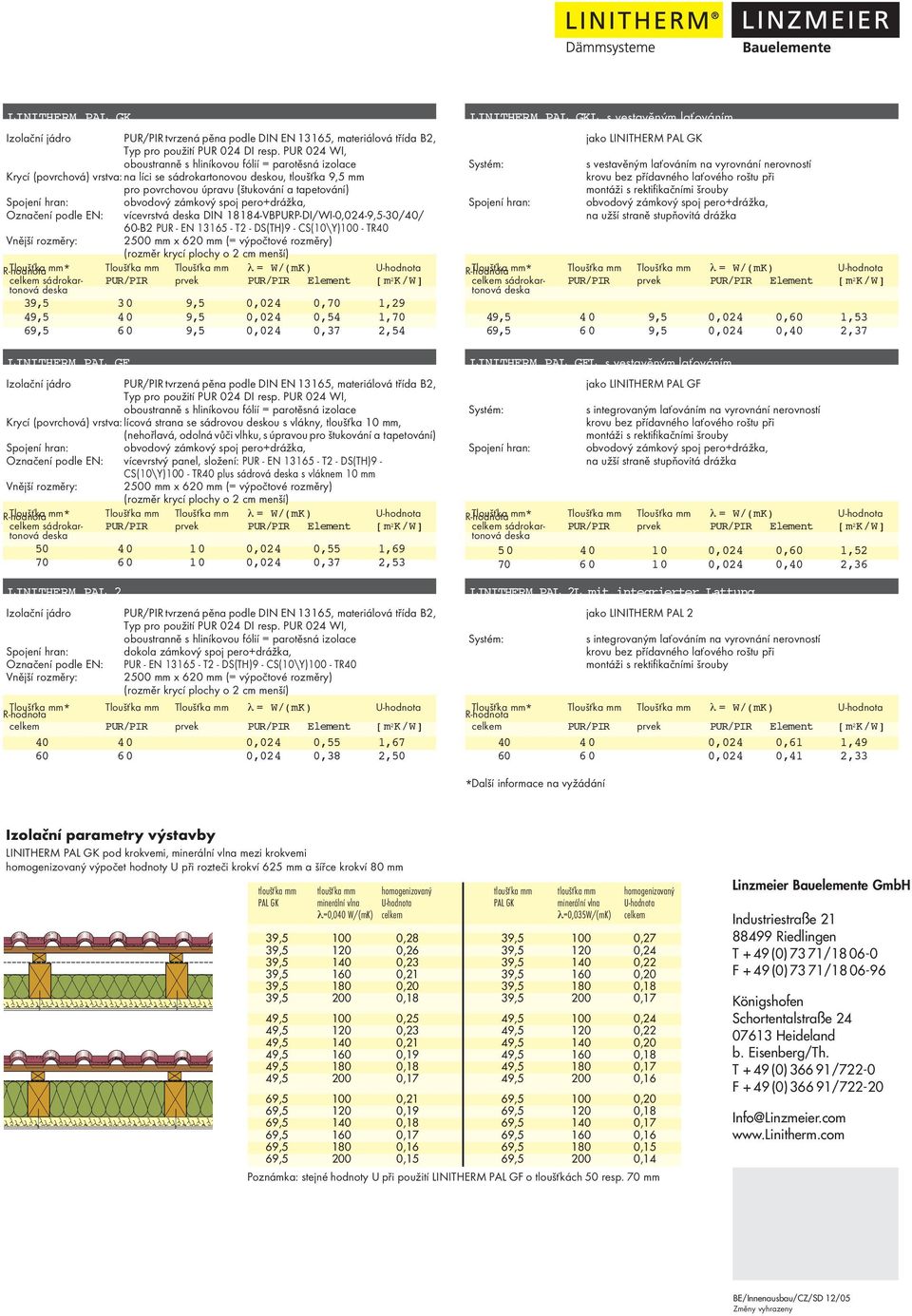 hran: obvodov zámkov spoj pero+dráïka, Oznaãení podle EN: vícevrstvá deska DIN 18184-VBPURP-DI/WI-0,024-9,5-30/40/ 60-B2 PUR - EN 13165 - T2 - DS(TH)9 - CS(10\Y)100 - TR40 Vnûj í rozmûry: 2500 mm x