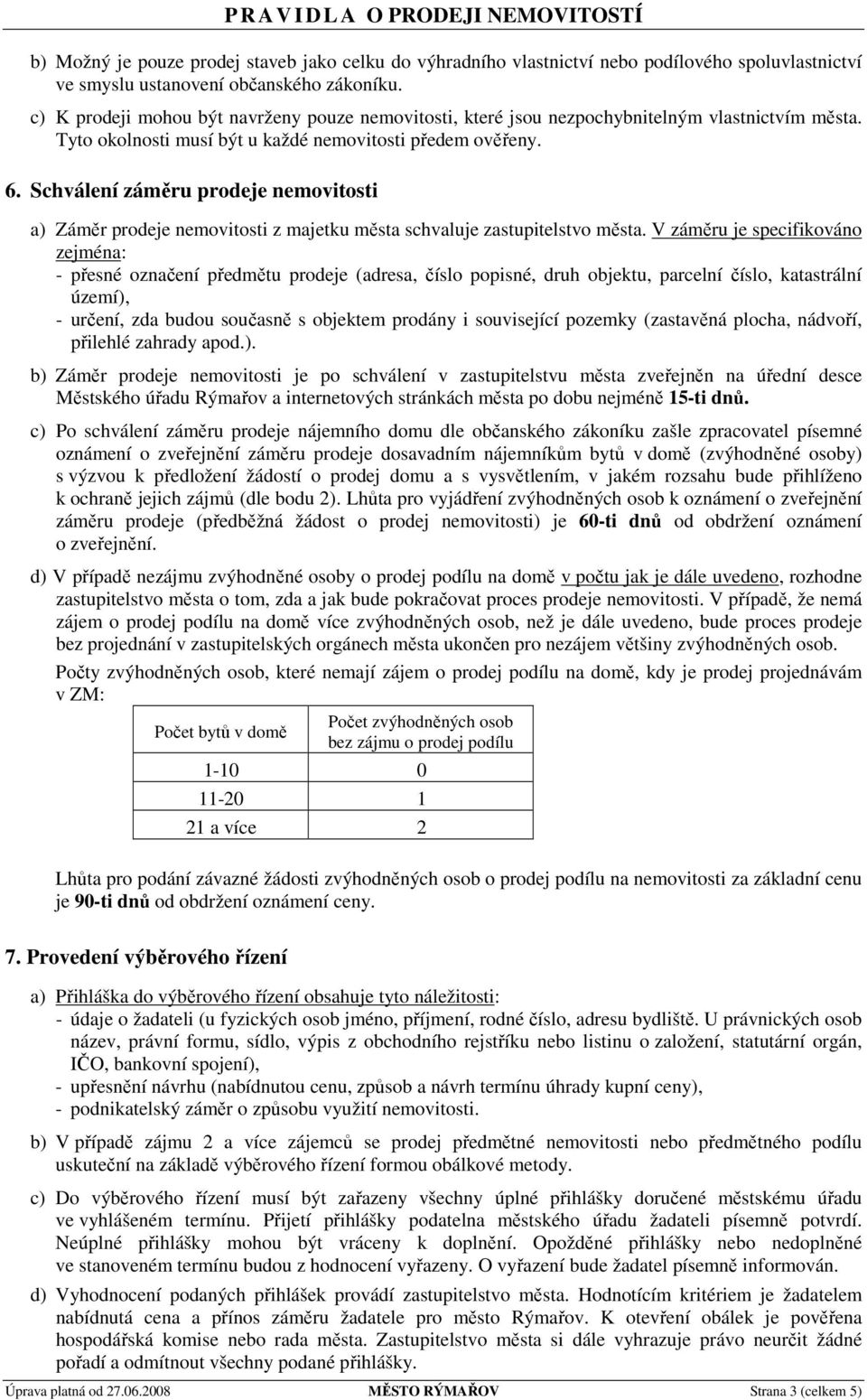 Schválení záměru prodeje nemovitosti a) Záměr prodeje nemovitosti z majetku města schvaluje zastupitelstvo města.