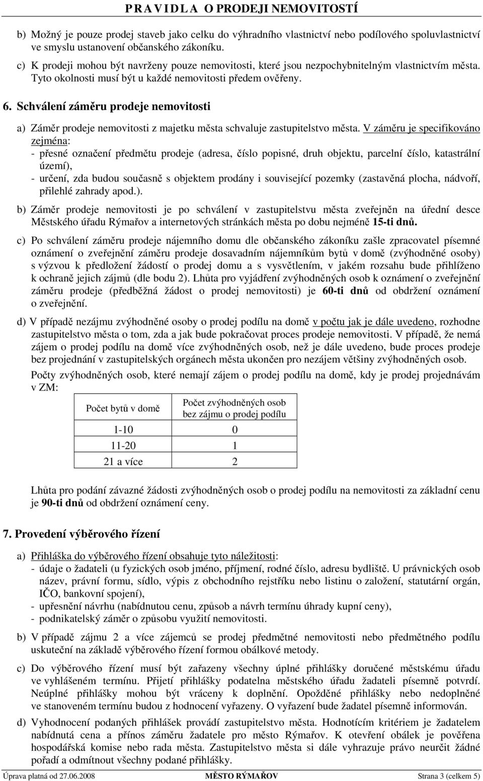 Schválení záměru prodeje nemovitosti a) Záměr prodeje nemovitosti z majetku města schvaluje zastupitelstvo města.