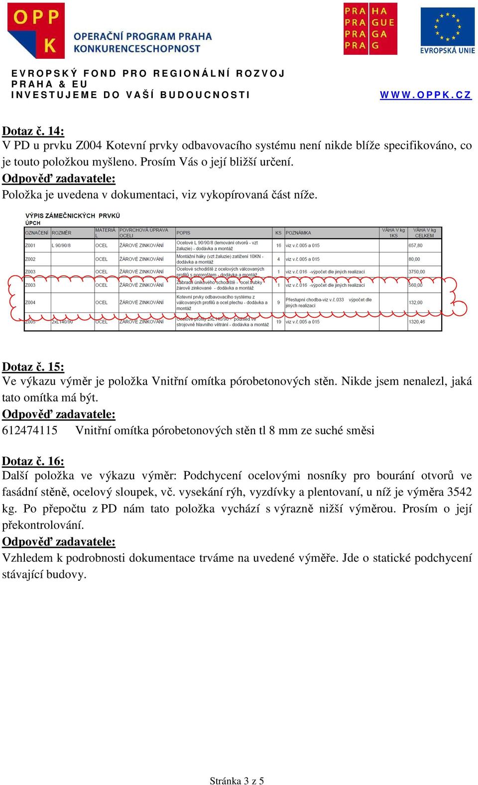 612474115 Vnitřní omítka pórobetonových stěn tl 8 mm ze suché směsi Dotaz č. 16: Další položka ve výkazu výměr: Podchycení ocelovými nosníky pro bourání otvorů ve fasádní stěně, ocelový sloupek, vč.