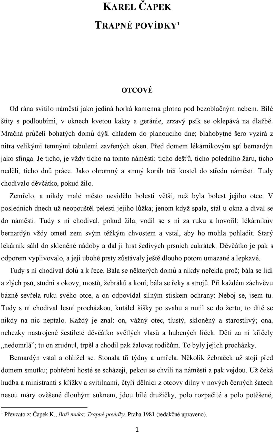 KAREL ČAPEK TRAPNÉ POVÍDKY 1 - PDF Free Download