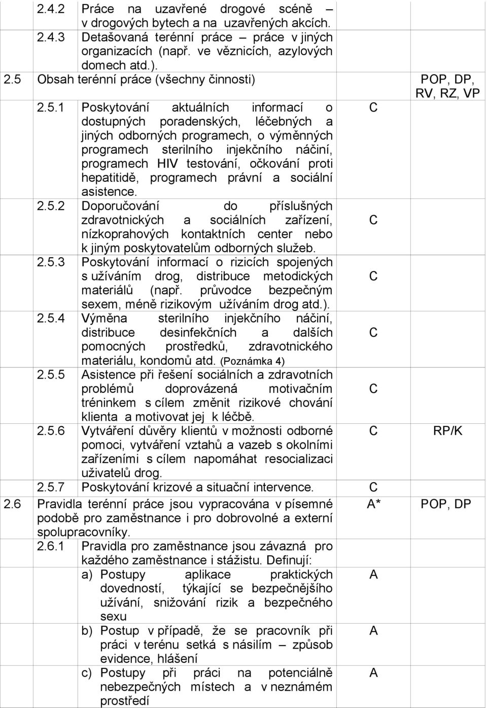 hepatitidě, programech právní a sociální asistence. 2.5.