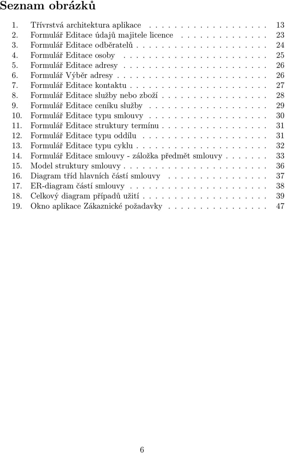 Formulář Editace služby nebo zboží................. 28 9. Formulář Editace ceníku služby................... 29 10. Formulář Editace typu smlouvy................... 30 11.