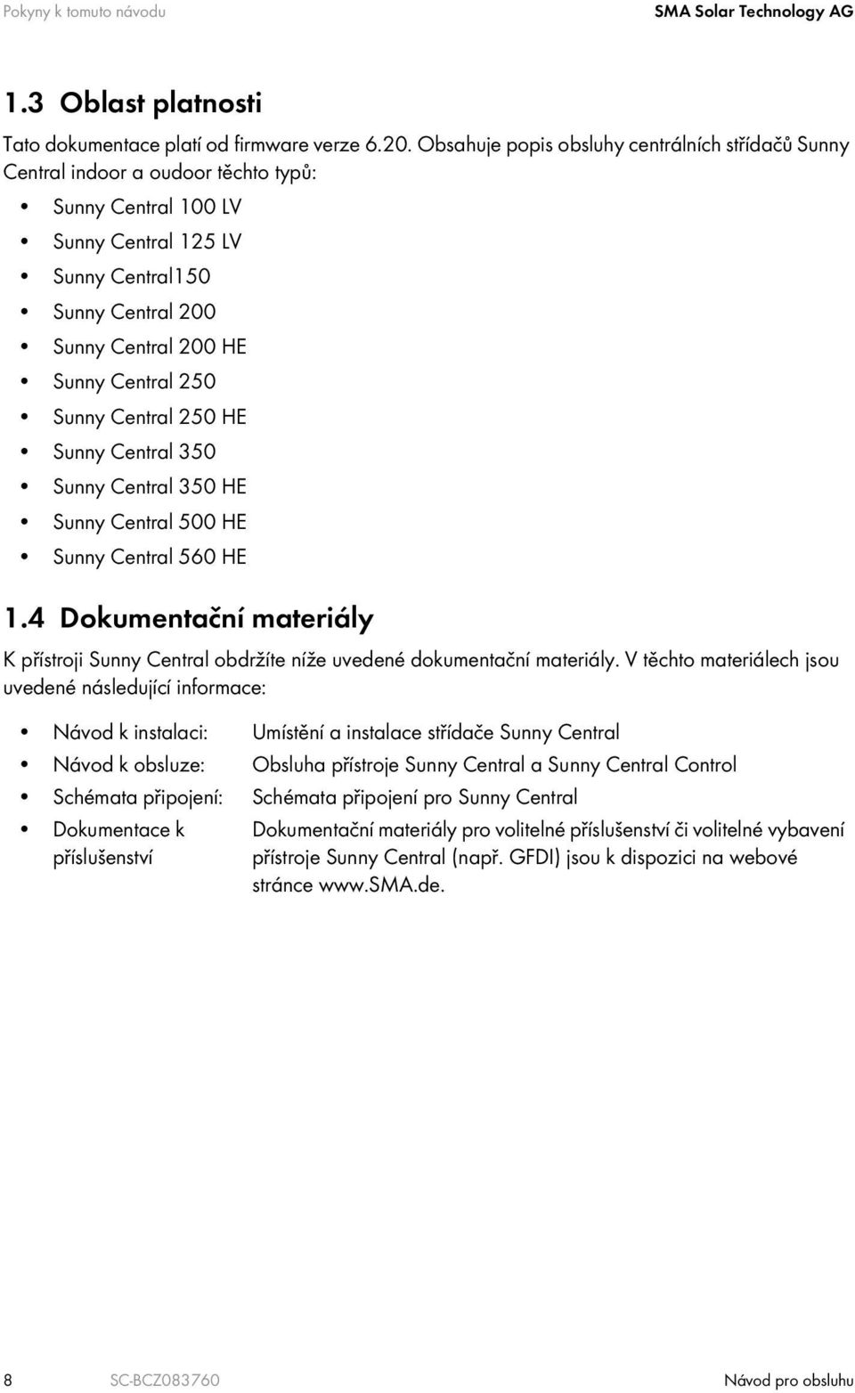 250 Sunny Central 250 HE Sunny Central 350 Sunny Central 350 HE Sunny Central 500 HE Sunny Central 560 HE 1.