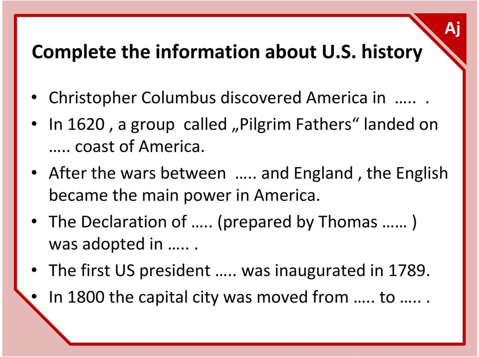 . andengland, theenglish became the main power in America. TheDeclarationof.