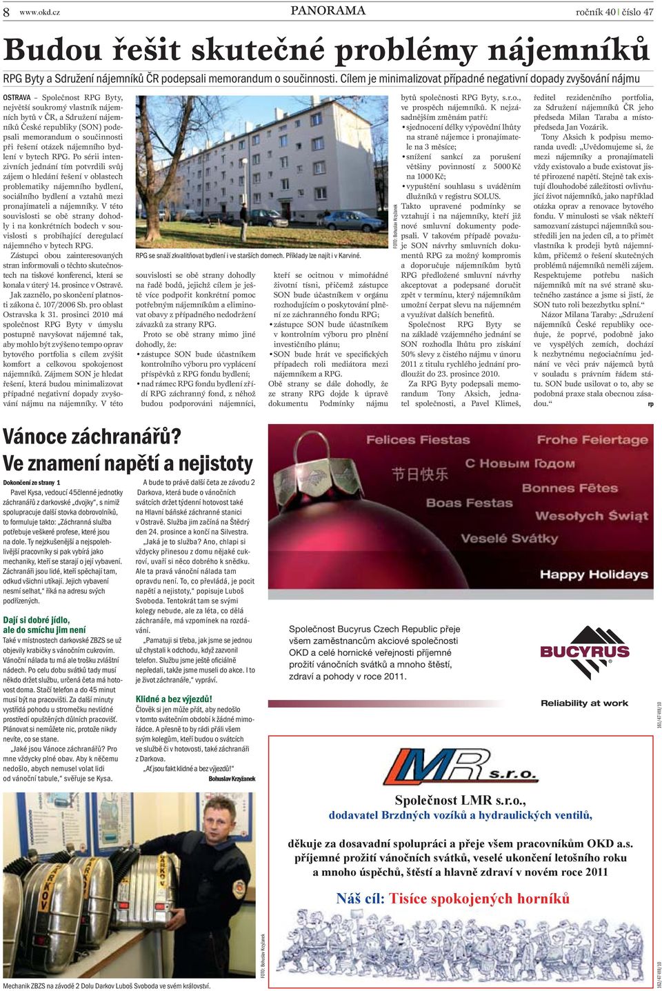memorandum o součinnosti při řešení otázek nájemního bydlení v bytech RPG.