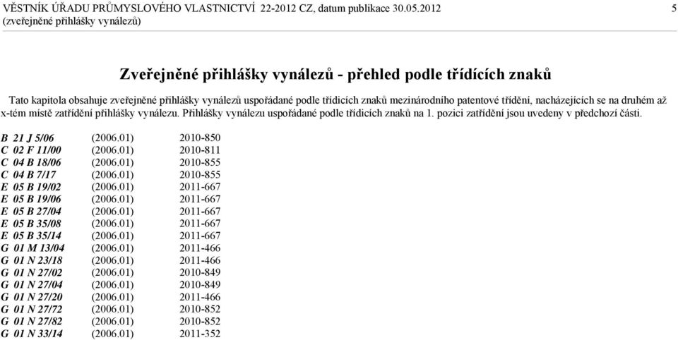 pozici zatřídění jsou uvedeny v předchozí části.