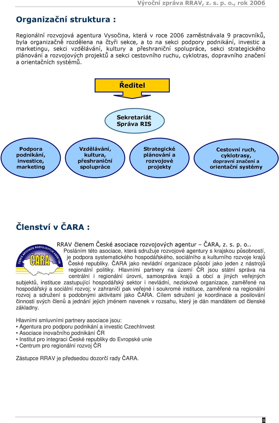 Ředitel Sekretariát Správa RIS Podpora podnikání, investice, marketing Vzdělávání, kultura, přeshraniční spolupráce Strategické plánování a rozvojové projekty Cestovní ruch, cyklotrasy, dopravní