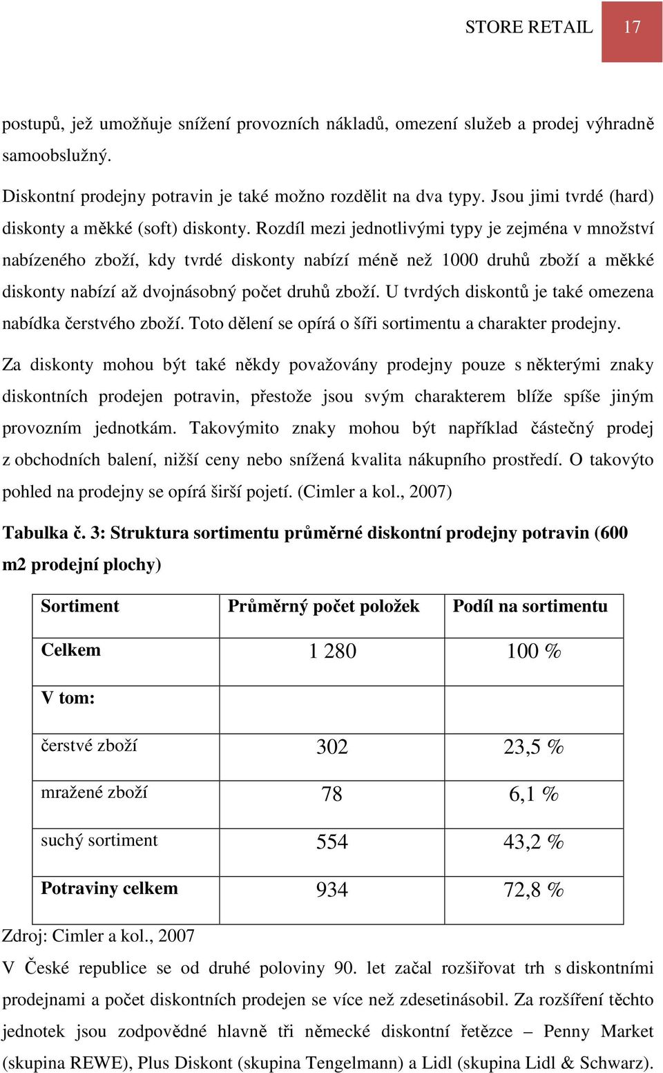 Rozdíl mezi jednotlivými typy je zejména v množství nabízeného zboží, kdy tvrdé diskonty nabízí méně než 1000 druhů zboží a měkké diskonty nabízí až dvojnásobný počet druhů zboží.