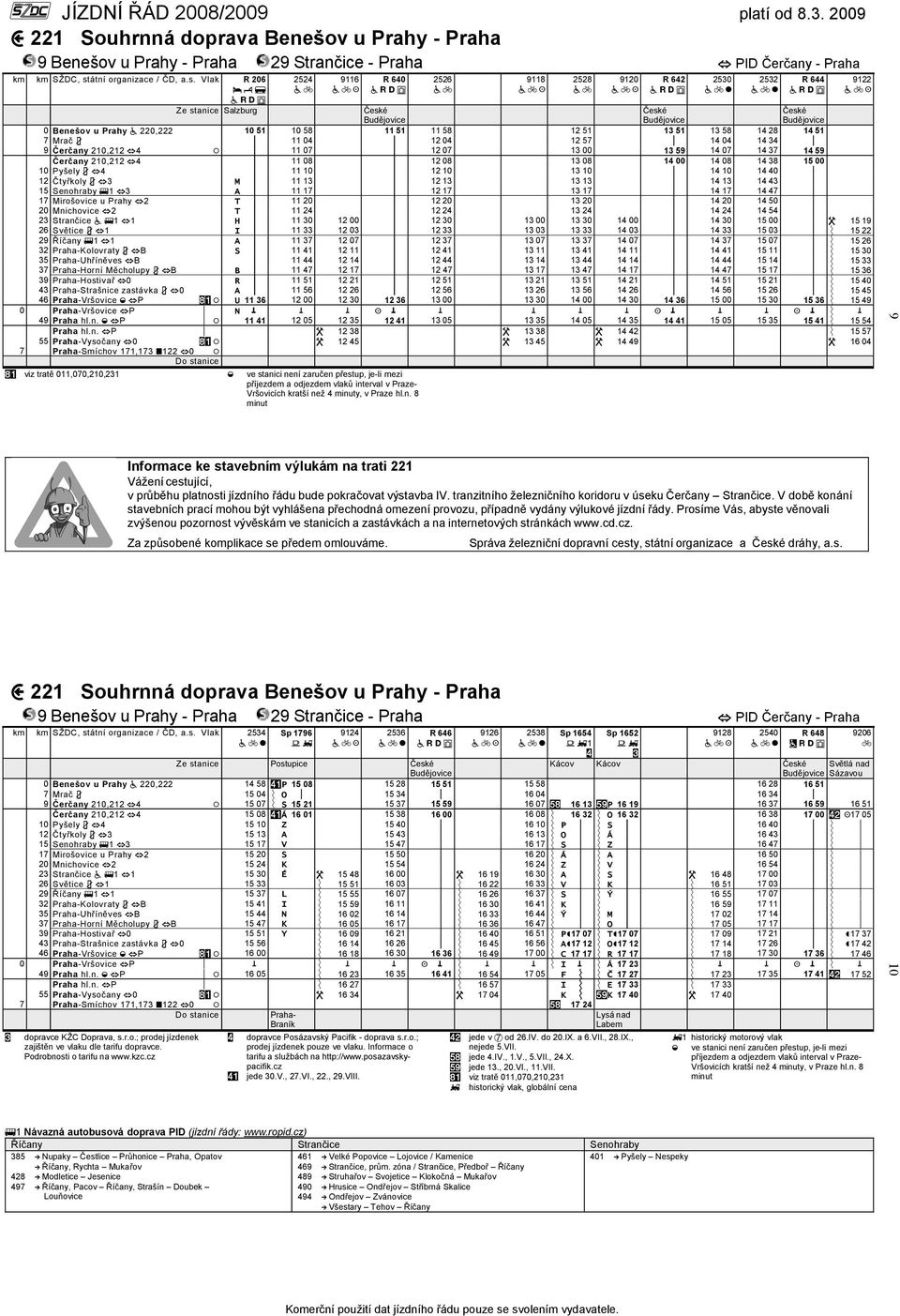 Vlak R 206 b y f Salzburg 2524 9116 K R 640 2526 0 Benešov u Prahy a 220,222 10 51 10 58 11 51 11 58 12 51 13 51 13 58 14 28 14 51 7 Mrač 3 p 11 04 p 12 04 12 57 p 14 04 14 34 p 9 Čerčany 210,212 h4