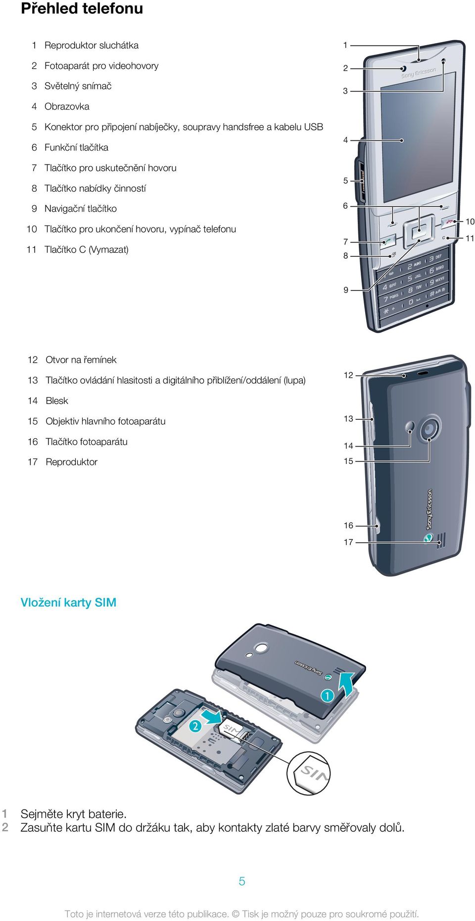 (Vymazat) 2 3 4 5 6 7 8 10 11 9 12 Otvor na řemínek 13 Tlačítko ovládání hlasitosti a digitálního přiblížení/oddálení (lupa) 14 Blesk 15 Objektiv hlavního fotoaparátu 16