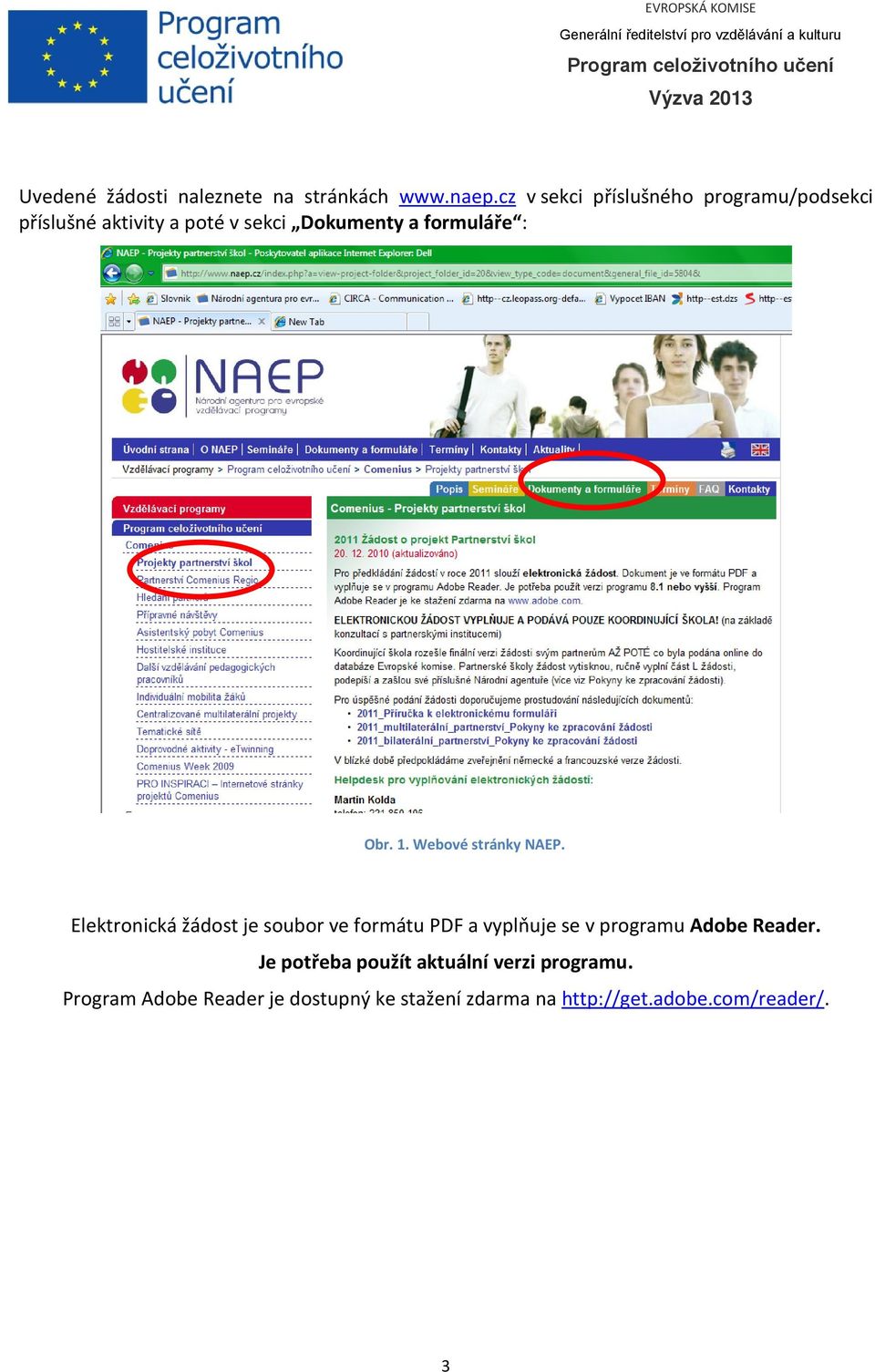 : Obr. 1. Webové stránky NAEP.