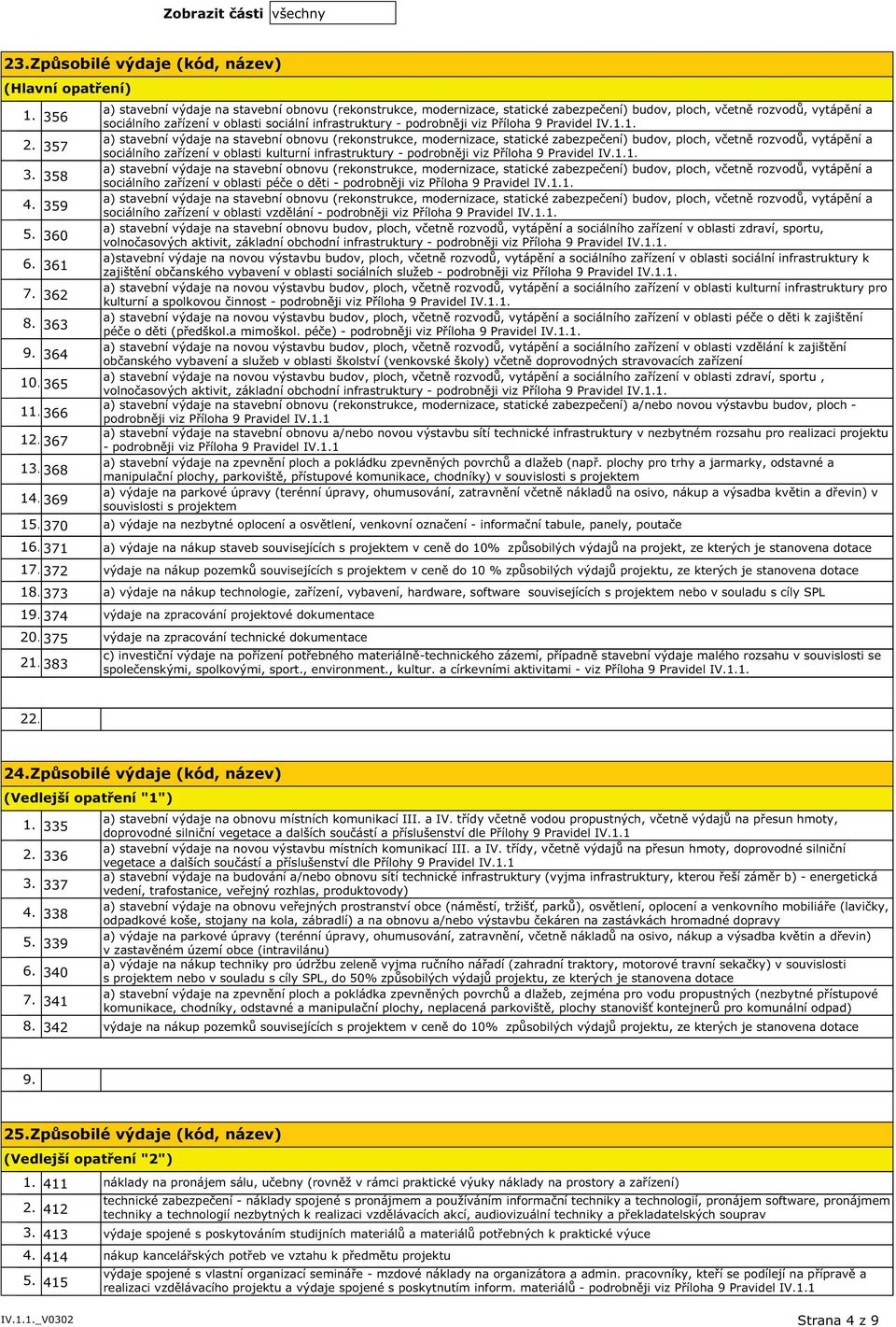 a) stavební výdaje na stavební obnovu (rekonstrukce, modernizace, statické zabezpečení) budov, ploch, včetně rozvodů, vytápění a 357 sociálního zařízení v oblasti kulturní infrastruktury - podrobněji