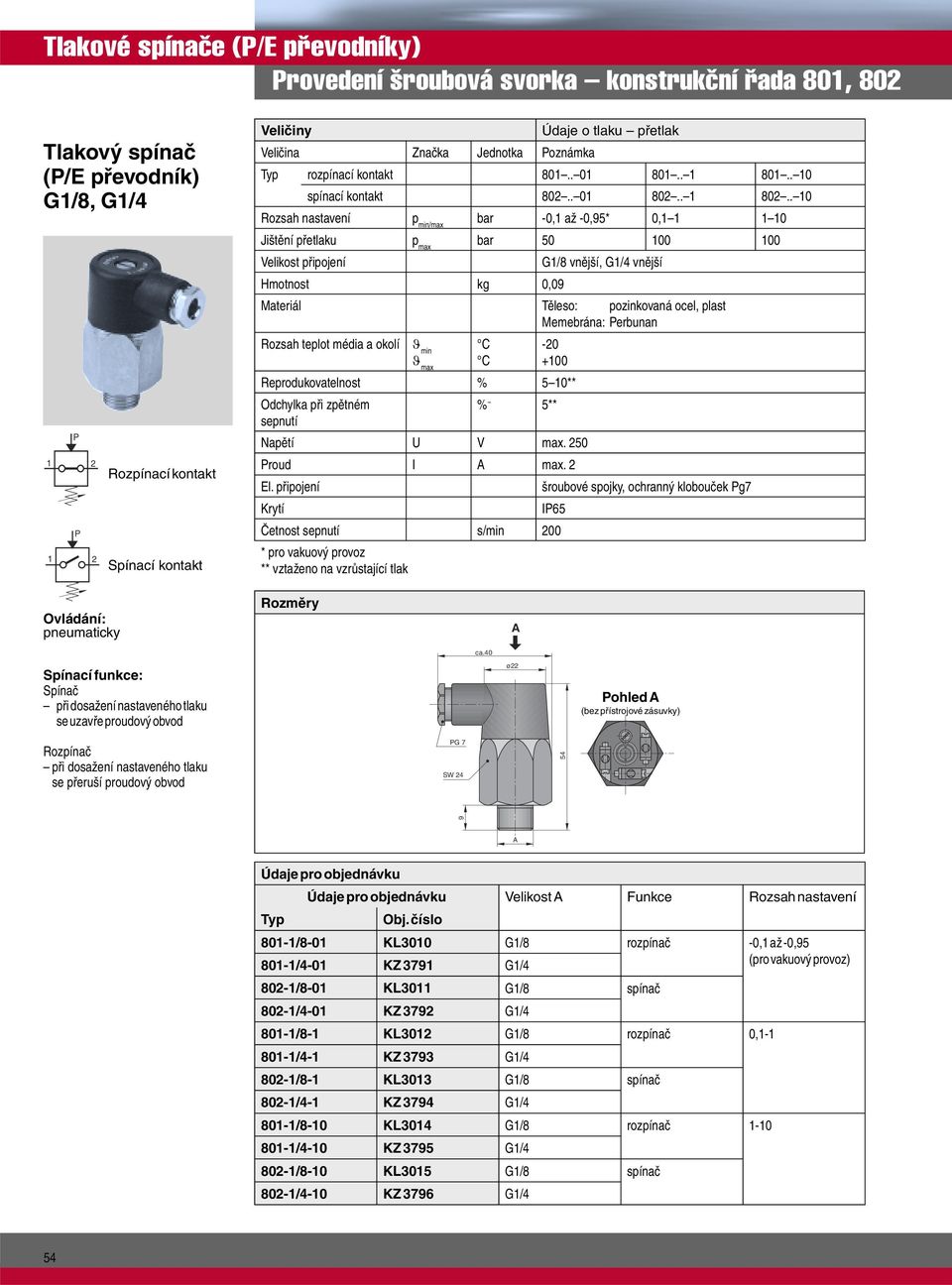 . 82.. 82.. Rozsah nastavení min/max bar -, až -,95*, Jištění řetlaku max bar 5 Velikost řiojení G/8 vnější, G/4 vnější Hmotnost kg,9 Materiál Těleso: ozinkovaná ocel, last Memebrána: Perbunan Rozsah