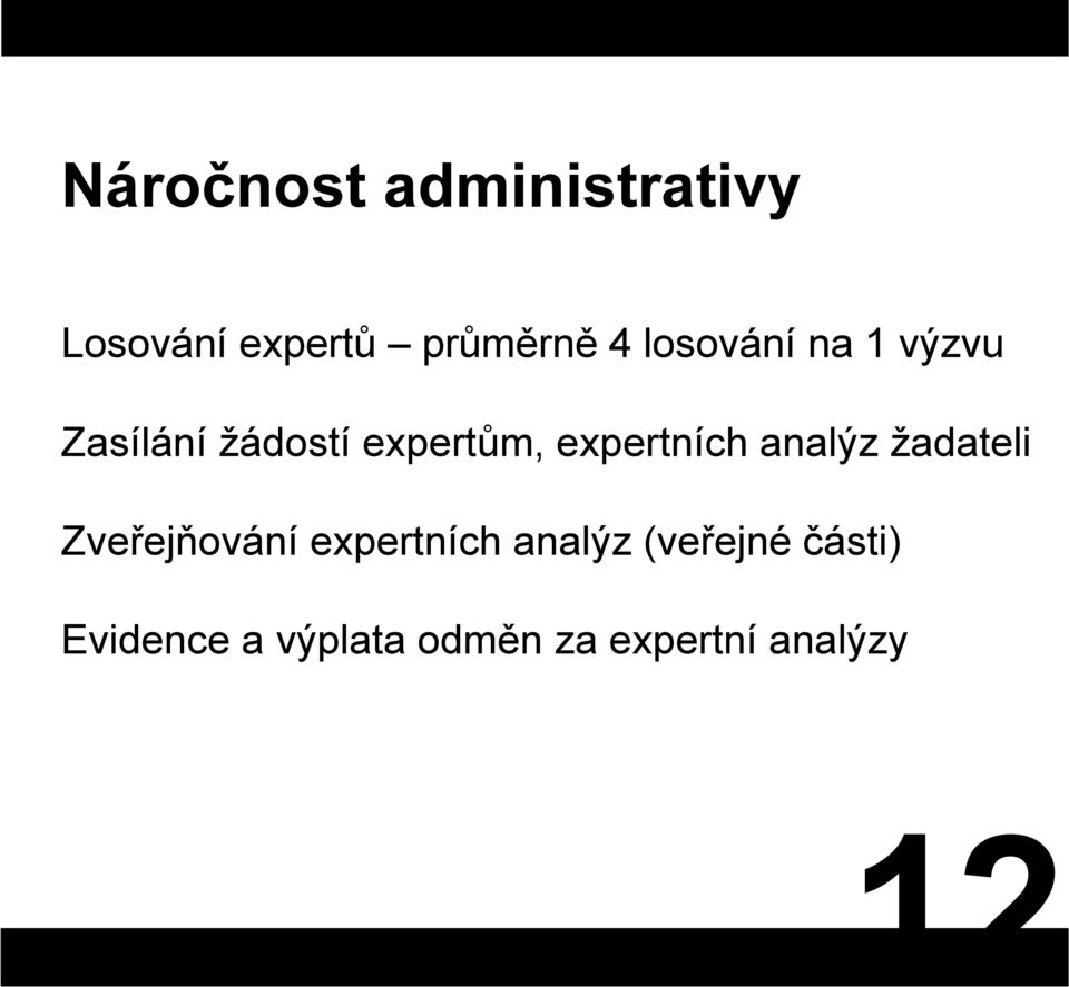 expertních analýz žadateli Zveřejňování expertních