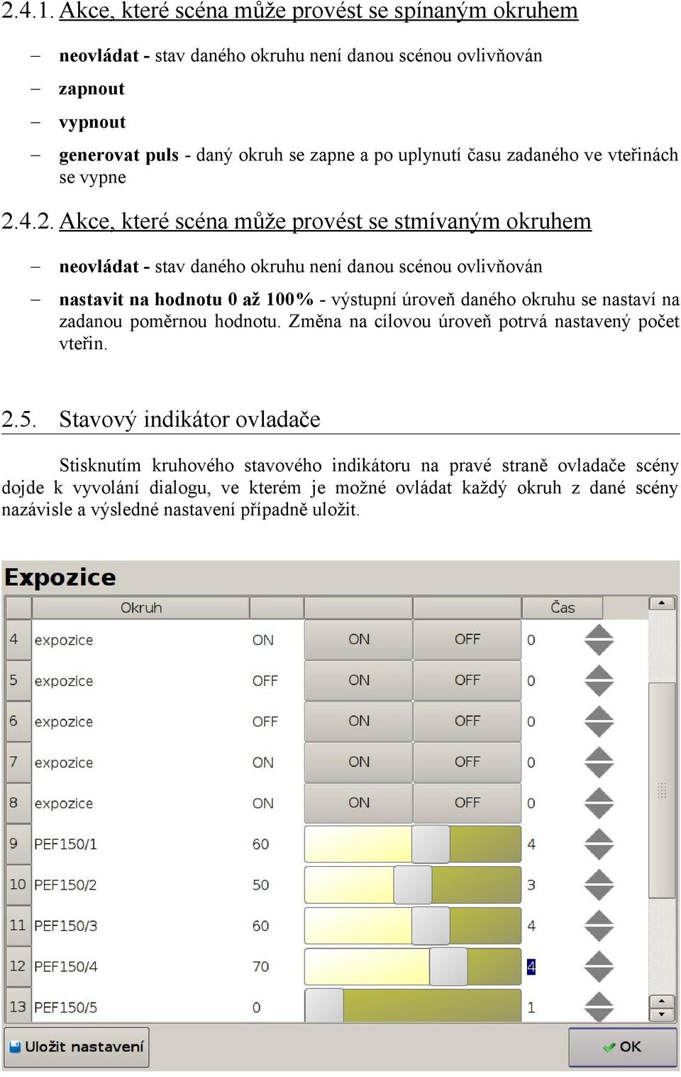 času zadaného ve vteřinách se vypne 2.