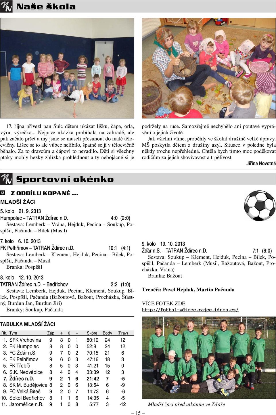 Samozřejmě nechybělo ani poutavé vyprávění o jejich životě. Jak všichni víme, proběhly ve školní družině velké úpravy. MŠ poskytla dětem z družiny azyl.