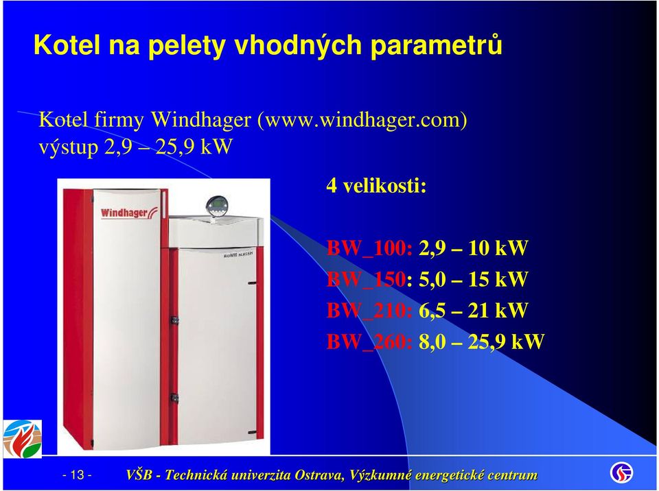 com) výstup 2,9 25,9 kw 4 velikosti: BW_100: